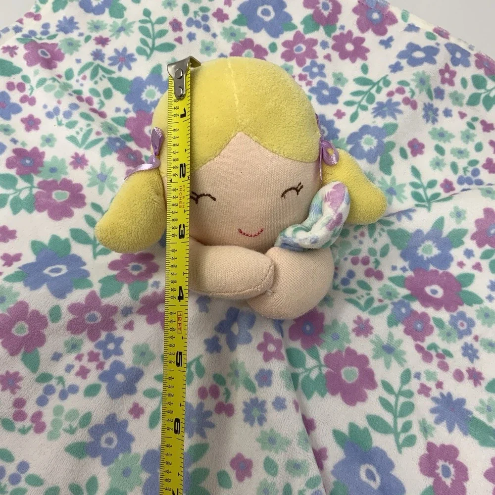 Carter's Security Blanket Lovey Blonde Girl Babydoll‎ Pigtails Dainty Floral